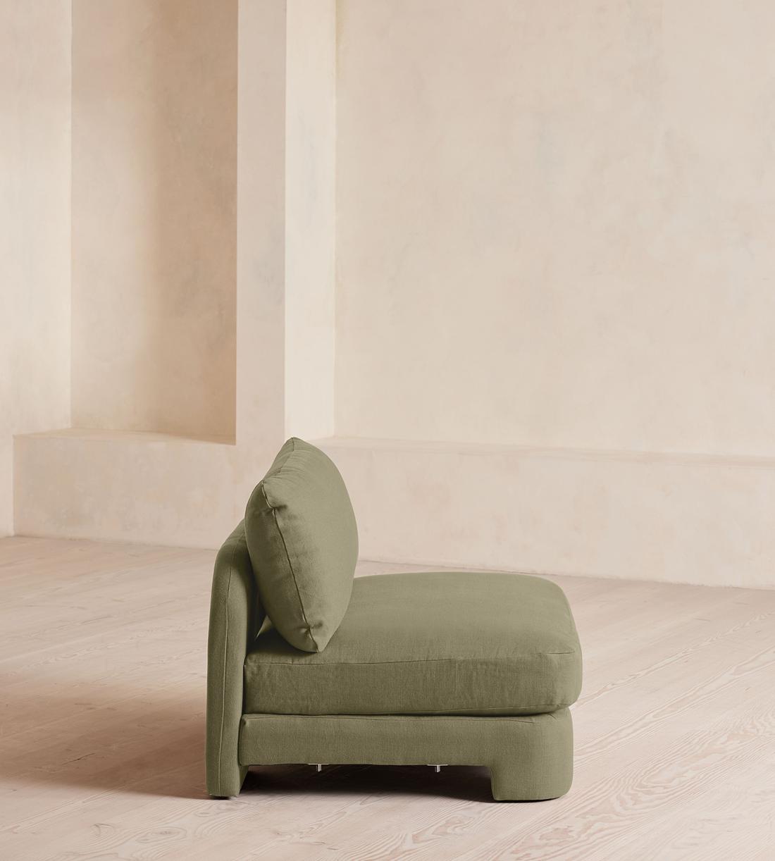 Odell Deeper Sit Modular Sofa - Right Arm Module - Linen - Sage - Image 3