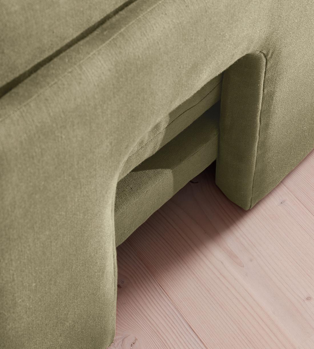 Odell Deeper Sit Sectional Sofa - Armless Module - Linen - Sage - US - Image 5