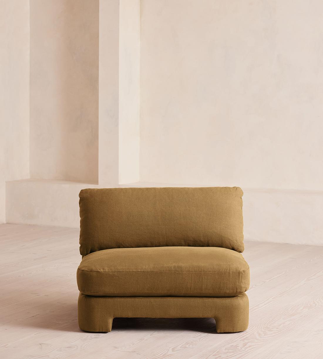 Odell Deeper Sit Sectional Sofa - Armless Module - Linen - Ochre - US - Image 1