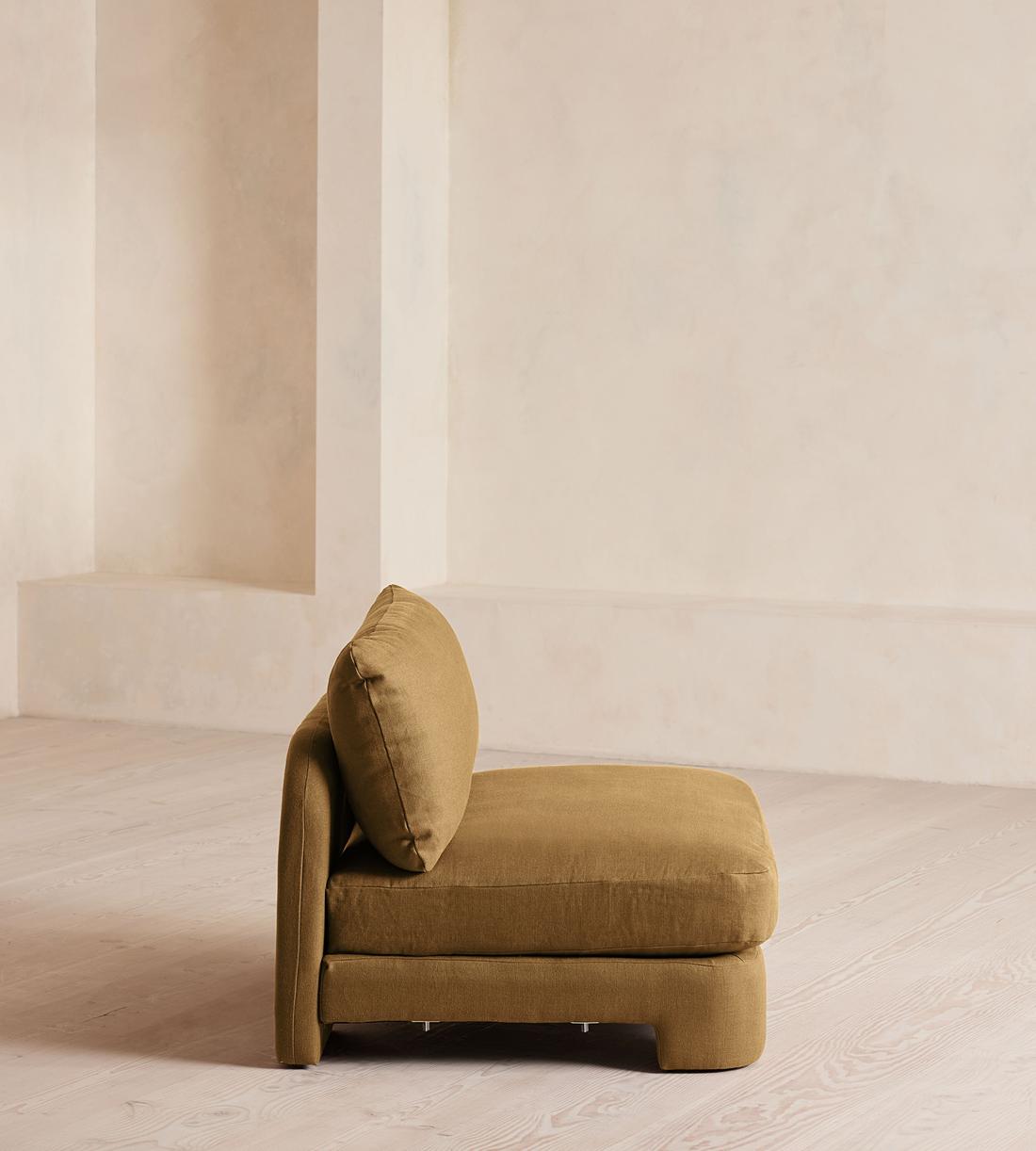Odell Deeper Sit Sectional Sofa - Armless Module - Linen - Ochre - US - Image 3