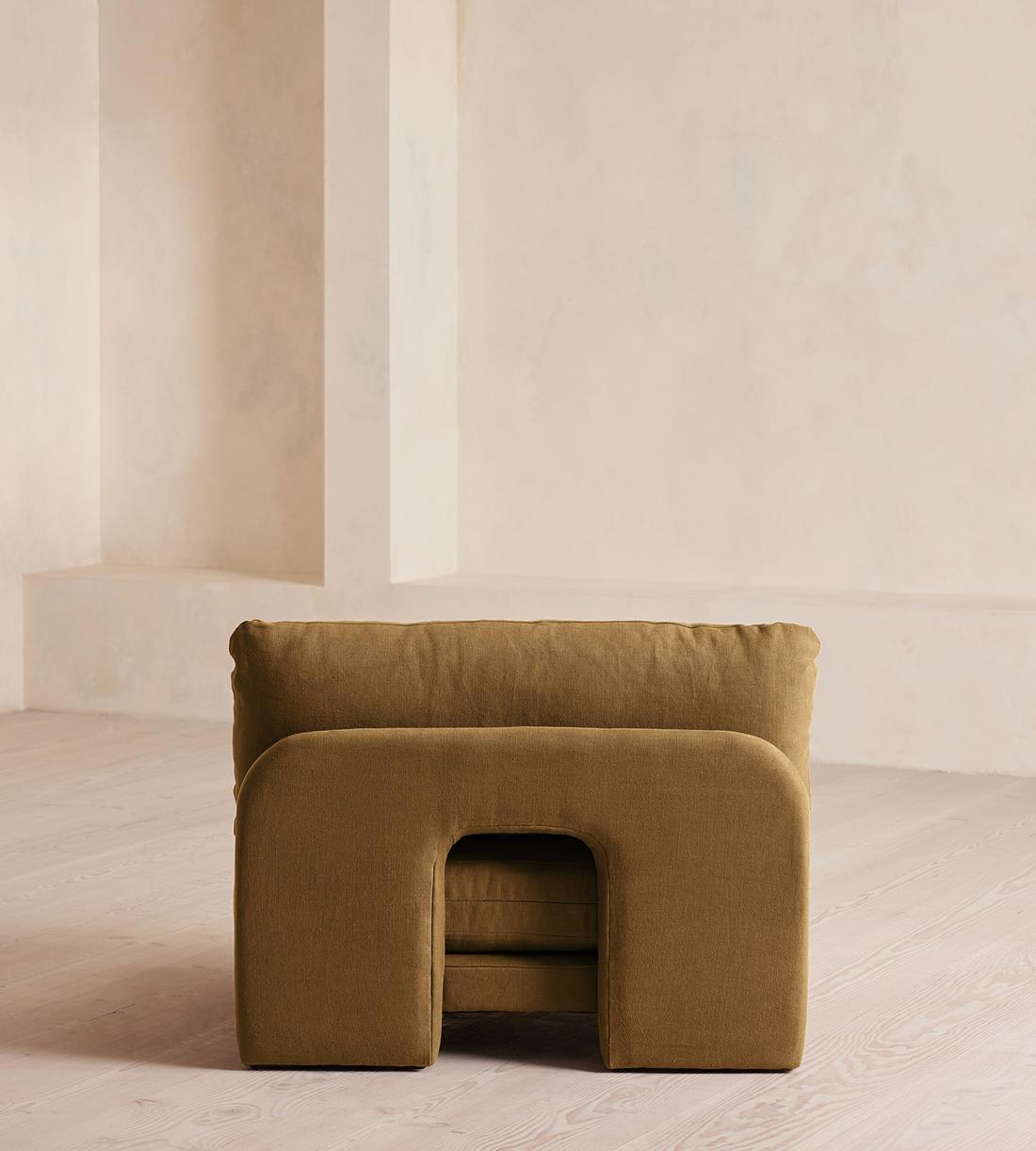 Odell Deeper Sit Sectional Sofa - Armless Module - Linen - Ochre - US - Image 4