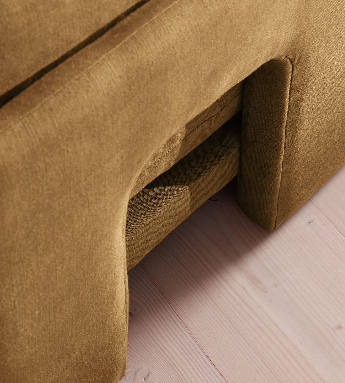 Odell Deeper Sit Sectional Sofa - Armless Module - Linen - Ochre - US - Image 5