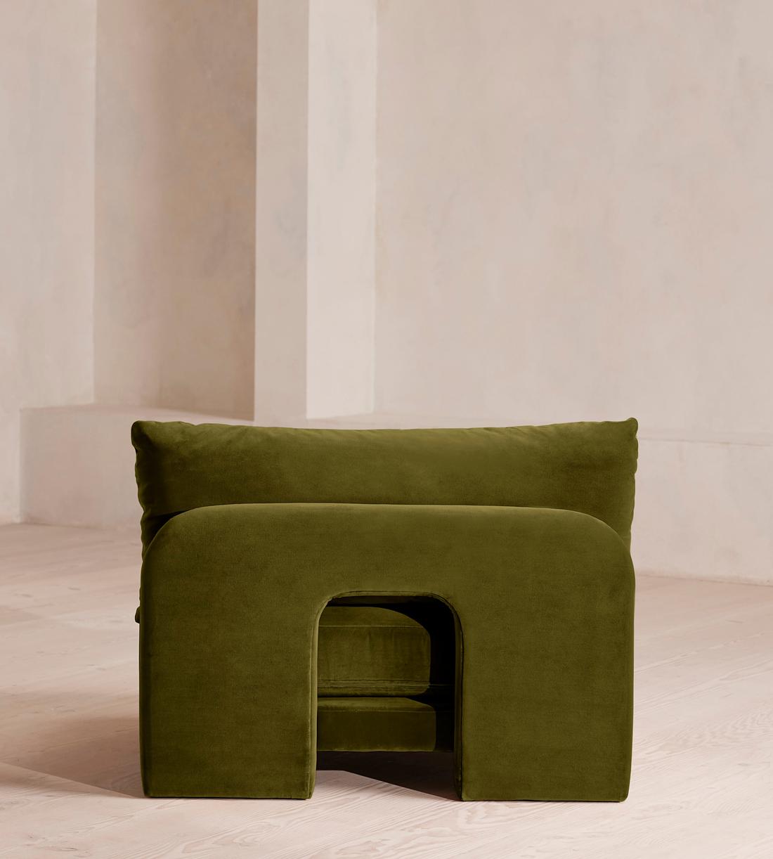 Odell Deeper Sit Modular Sofa - Right Arm Module - Olive Velvet - Image 4