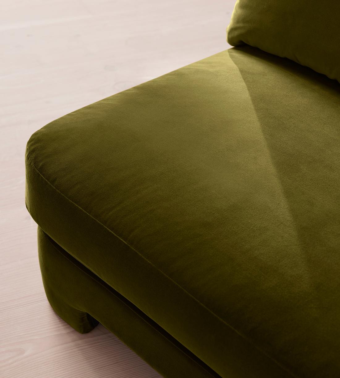 Odell Deeper Sit Modular Sofa - Right Arm Module - Olive Velvet - Image 7