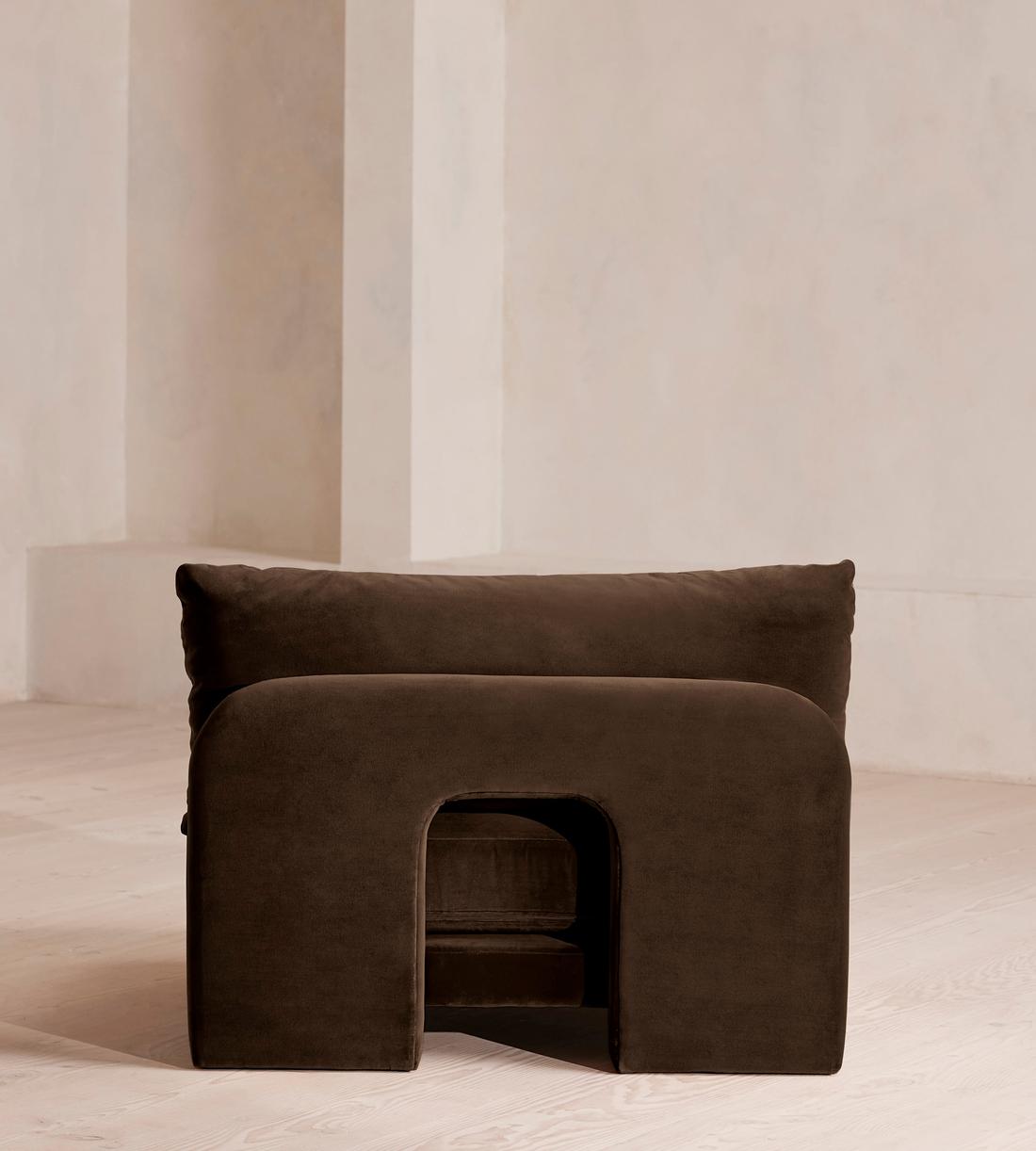 Odell Deeper Sit Modular Sofa - Right Arm Module - Velvet - Chocolate - Image 4