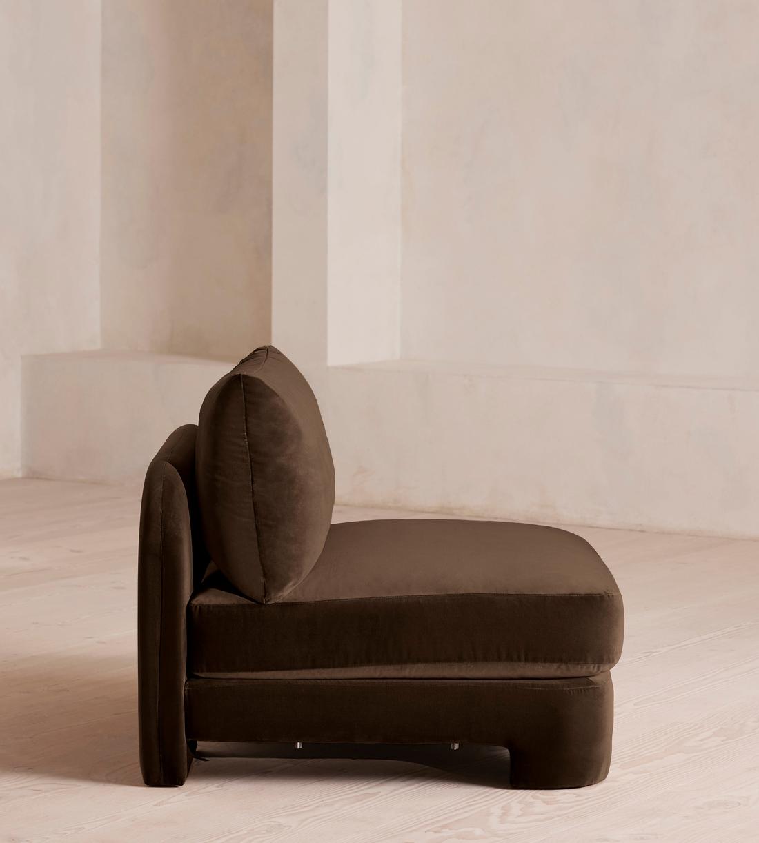 Odell Deeper Sit Sectional Sofa - Right Arm Module - Velvet - Chocolate - US - Image 3