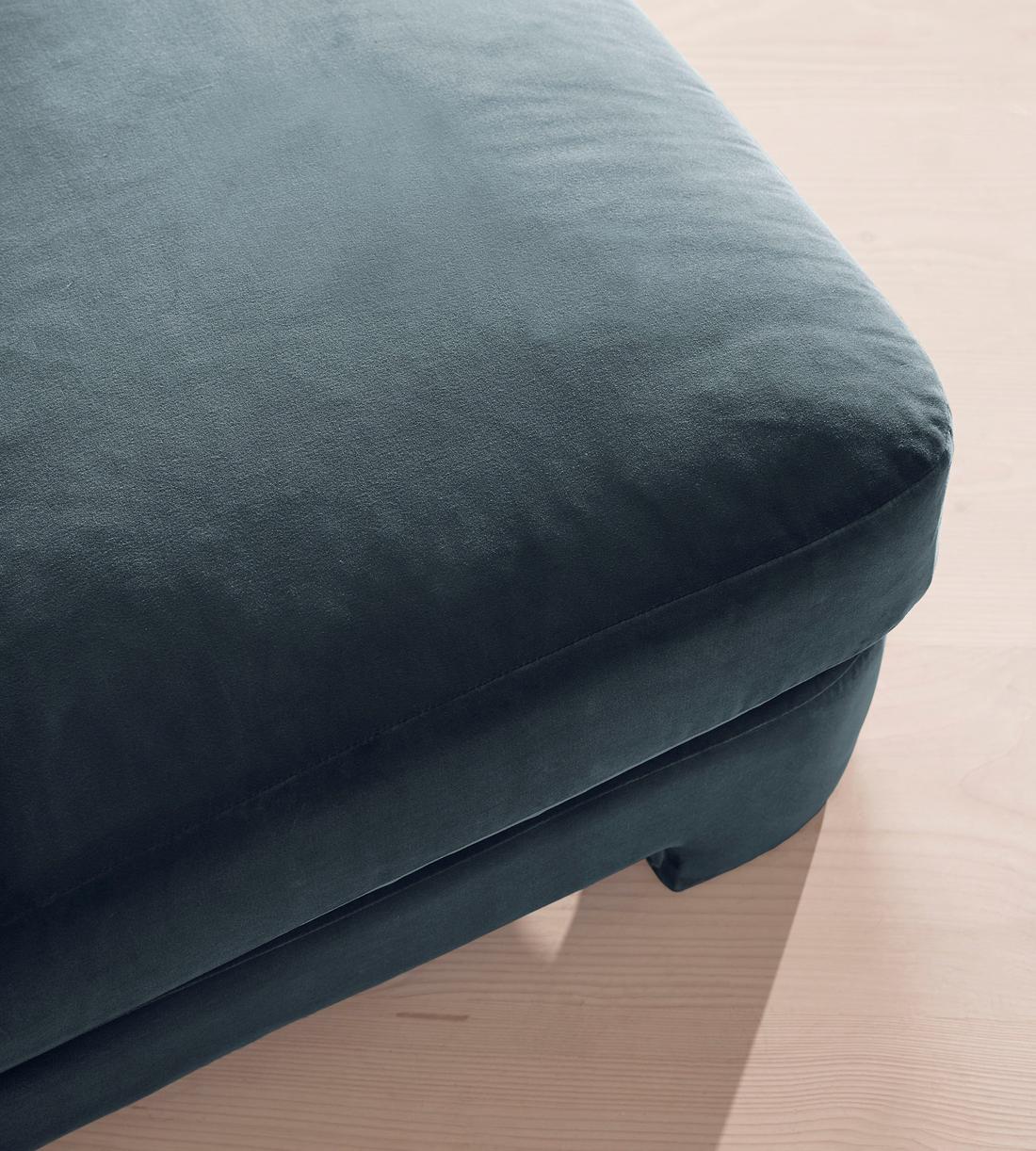 Odell Deeper Sit Modular Sofa - Right Arm Module - Grey Blue Velvet - Image 5