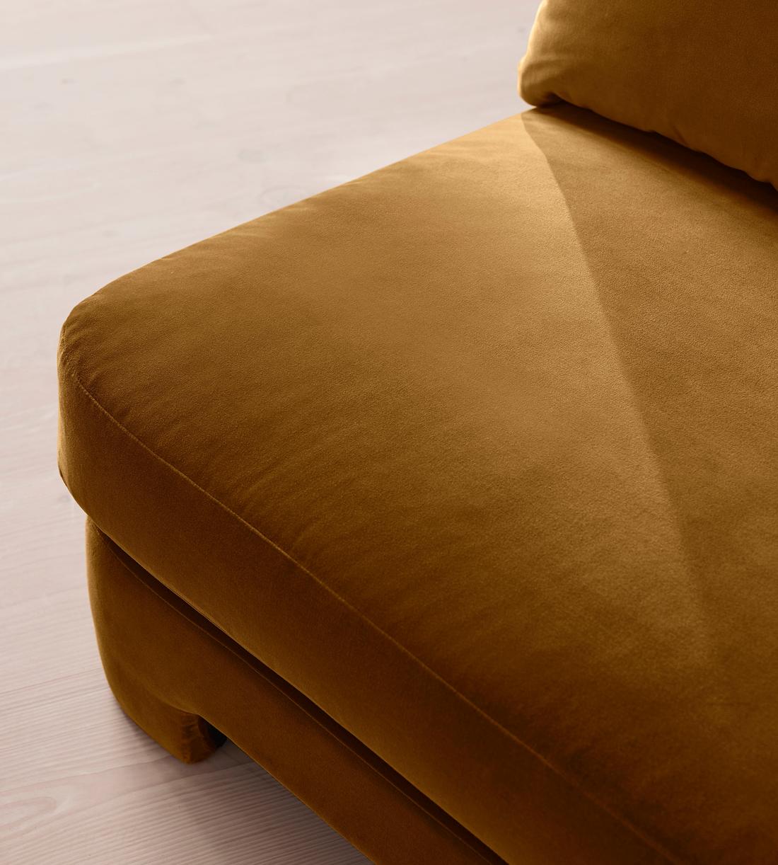 Odell Deeper Sit Sectional Sofa - Armless Module - Mustard Velvet - US - Image 7