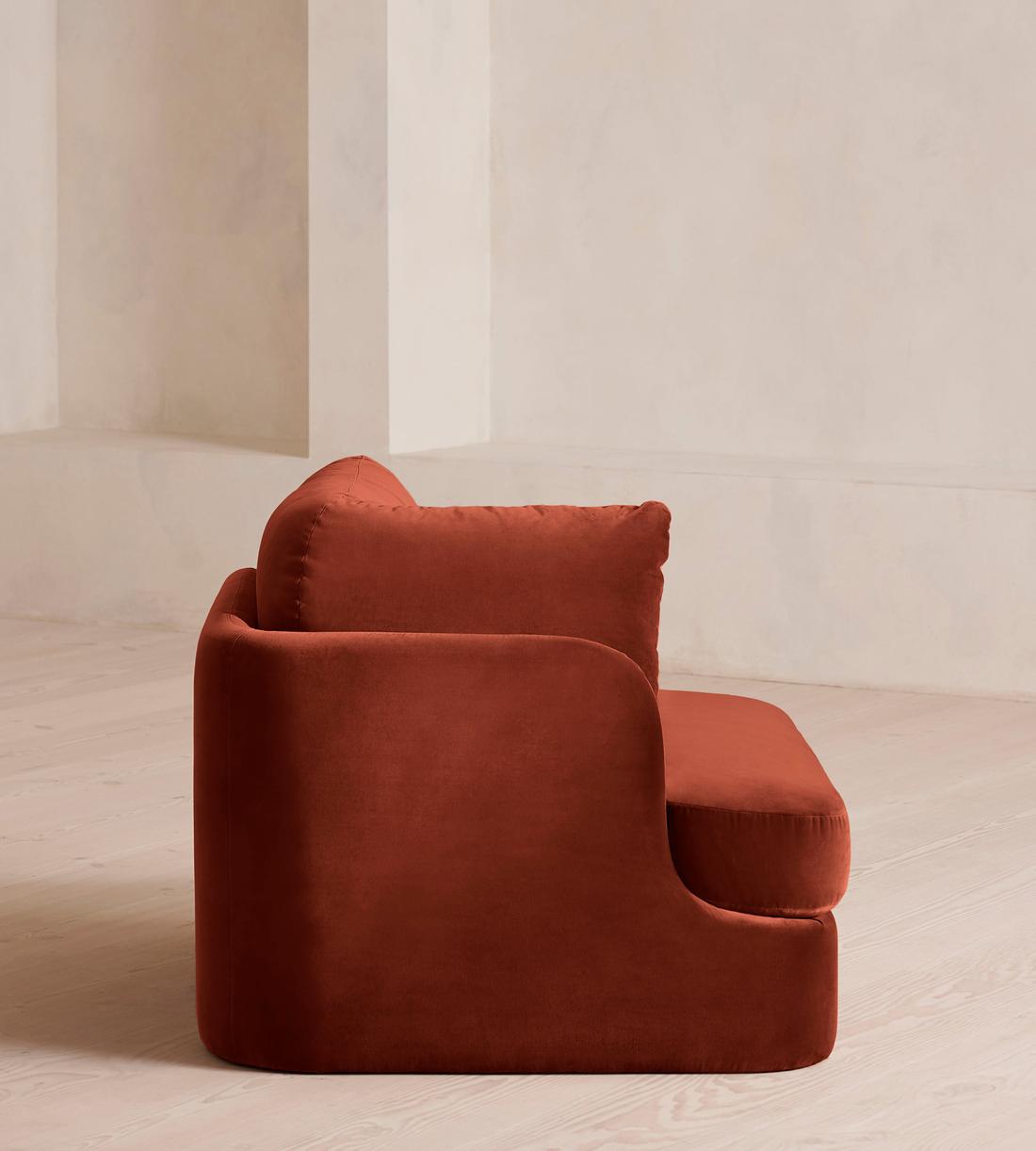 Odell Deeper Sit Modular Sofa - Armless Module - Velvet Rust - Image 8