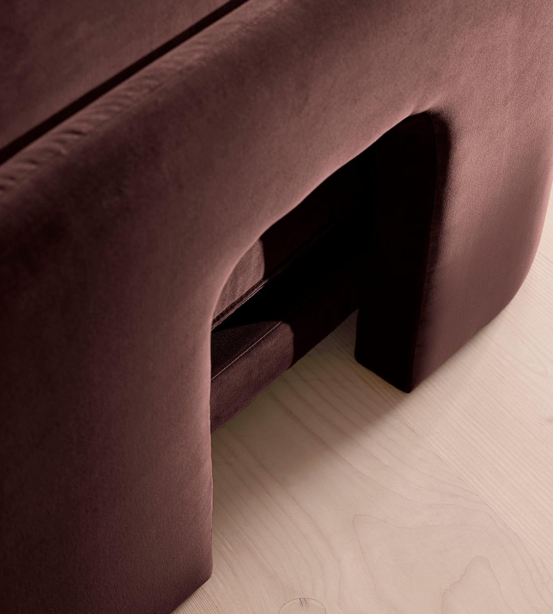 Odell Modular Sofa - Corner Module - Velvet - Aubergine - UK - Image 7