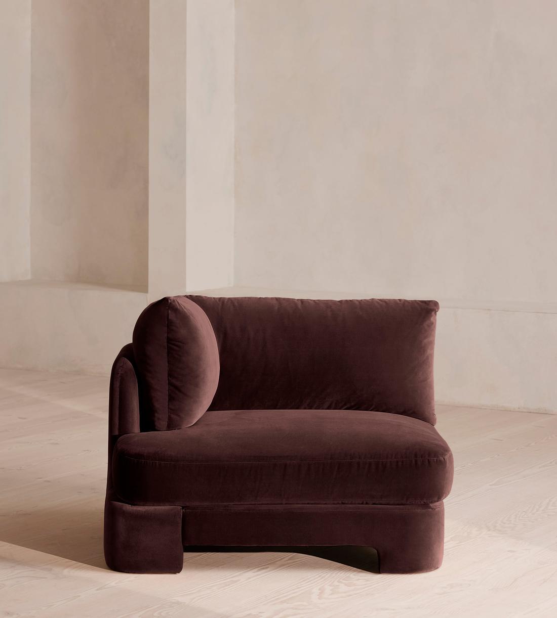 Odell Deeper Sit Sectional Sofa - Corner Module - Aubergine Velvet - US - Image 1