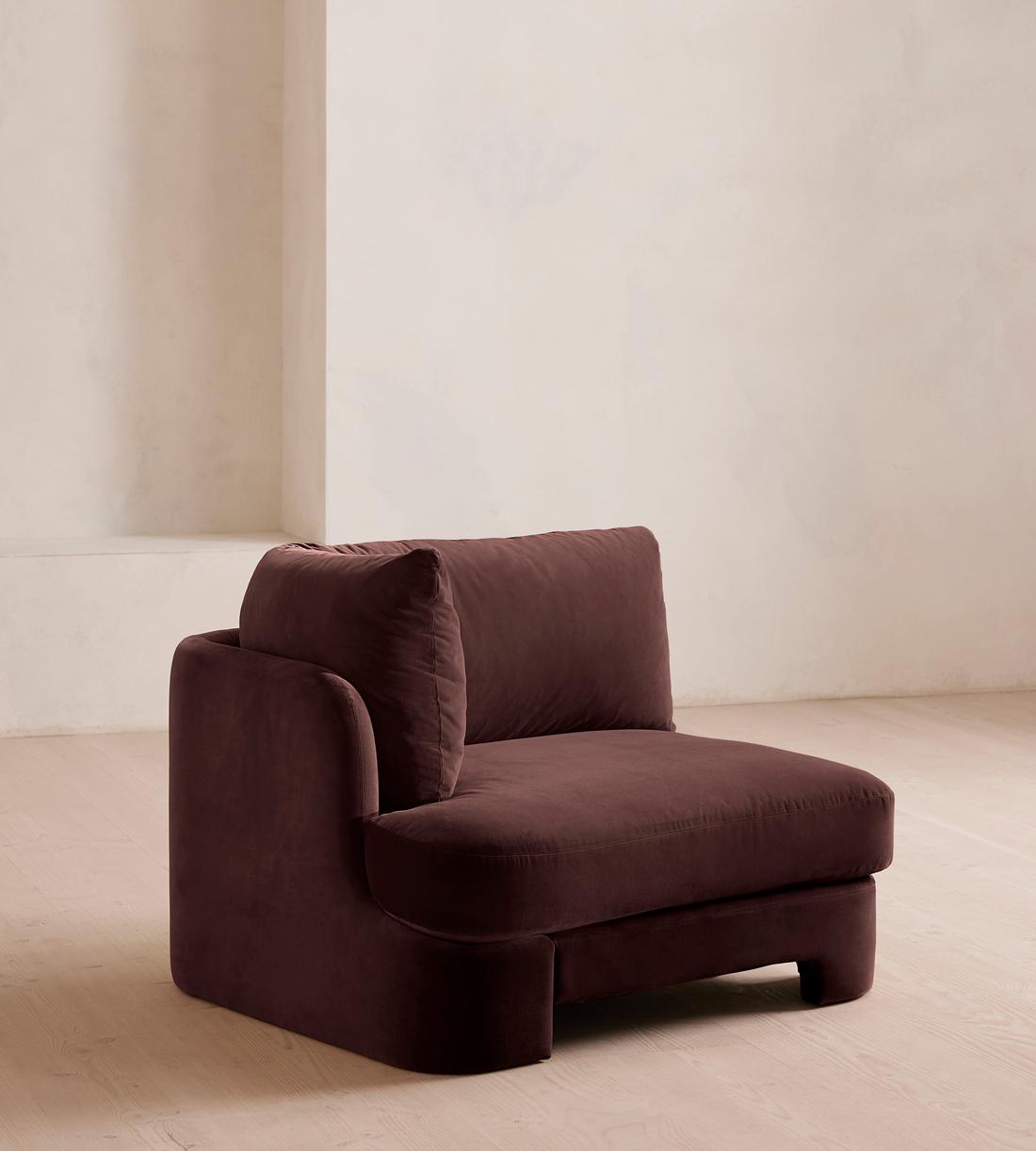 Odell Deeper Sit Sectional Sofa - Corner Module - Aubergine Velvet - US - Image 2