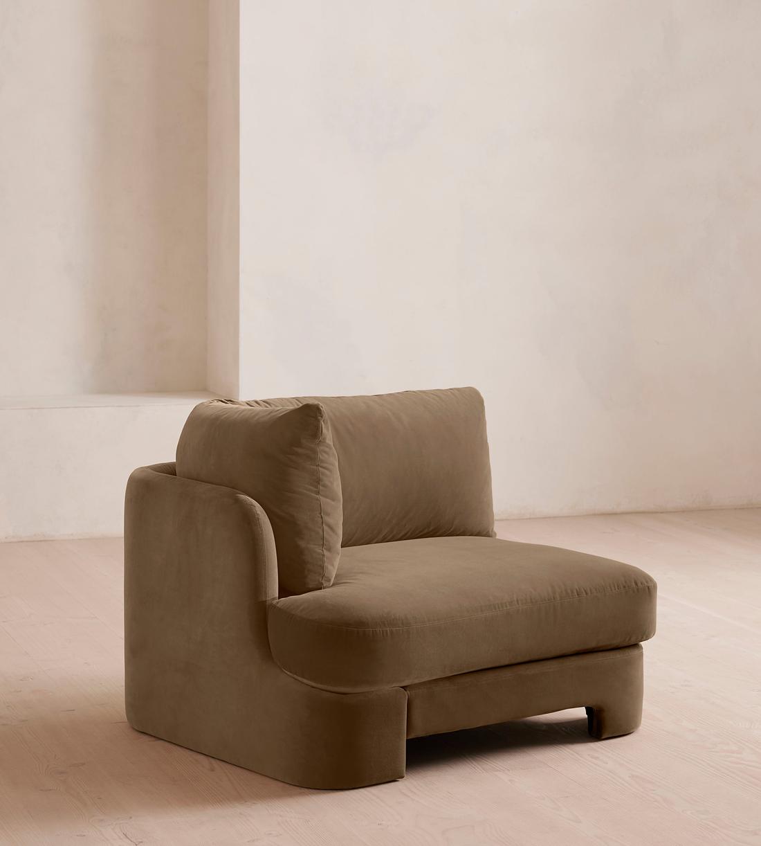 Odell Modular Sofa - Left Arm Module - Velvet - Truffle - UK - Image 2