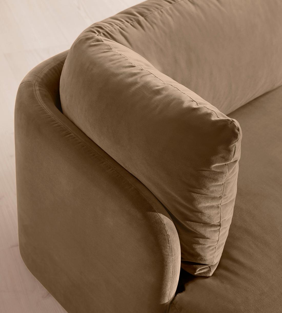 Odell Modular Sofa - Corner Module - Velvet - Truffle - UK - Image 5