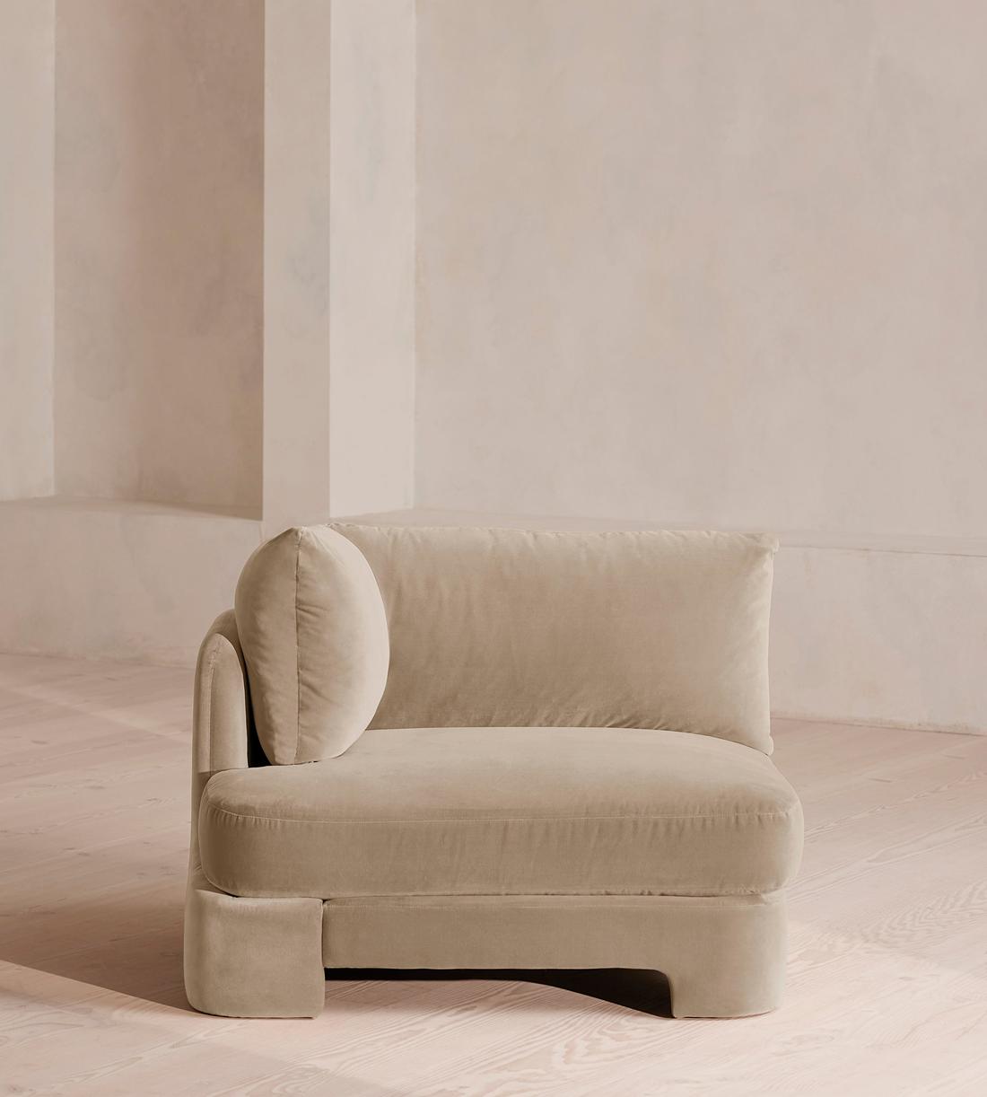 Odell Modular Sofa - Left Arm Module - Velvet - Oyster - UK - Image 1