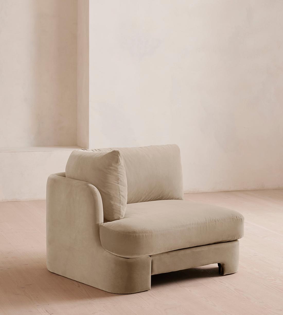 Odell Modular Sofa - Left Arm Module - Velvet - Oyster - UK - Image 2