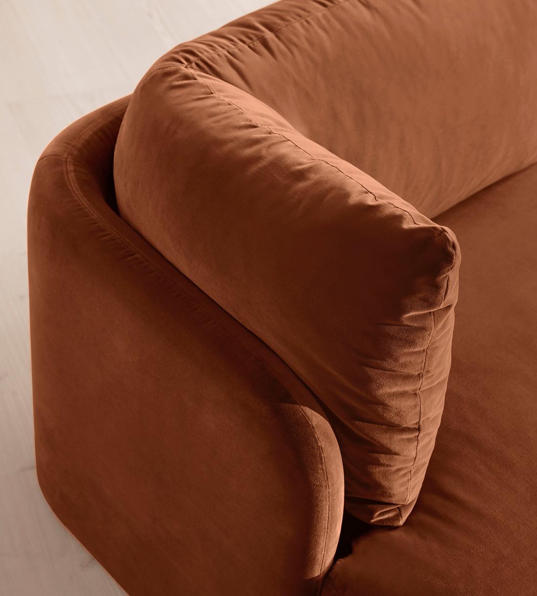 Odell Modular Sofa - Left Arm Module - Velvet - Cinnamon - UK - Image 5