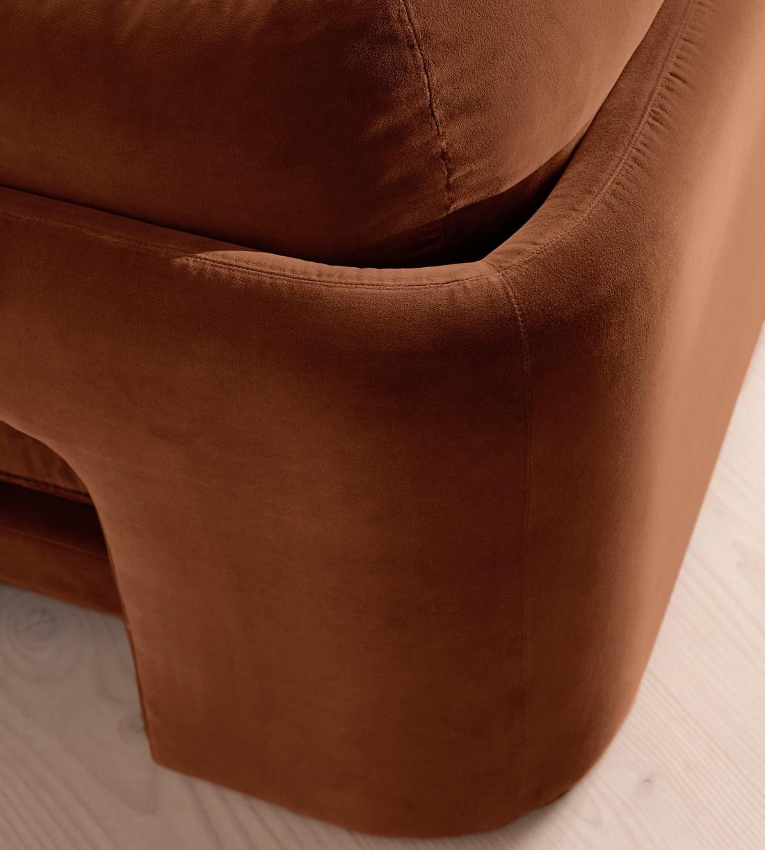 Odell Modular Sofa - Left Arm Module - Velvet - Cinnamon - UK - Image 6