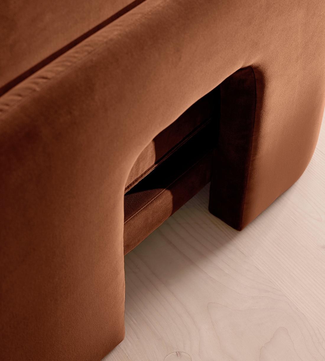 Odell Modular Sofa - Left Arm Module - Velvet - Cinnamon - UK - Image 7