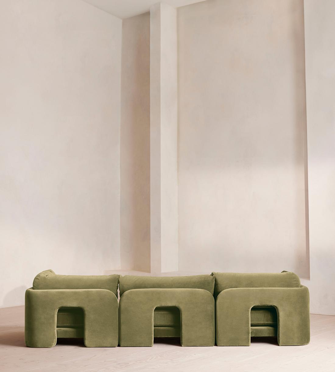 Odell Deeper Sit Sectional Sofa - Four Seater - Velvet Lichen US - Images - Image 4