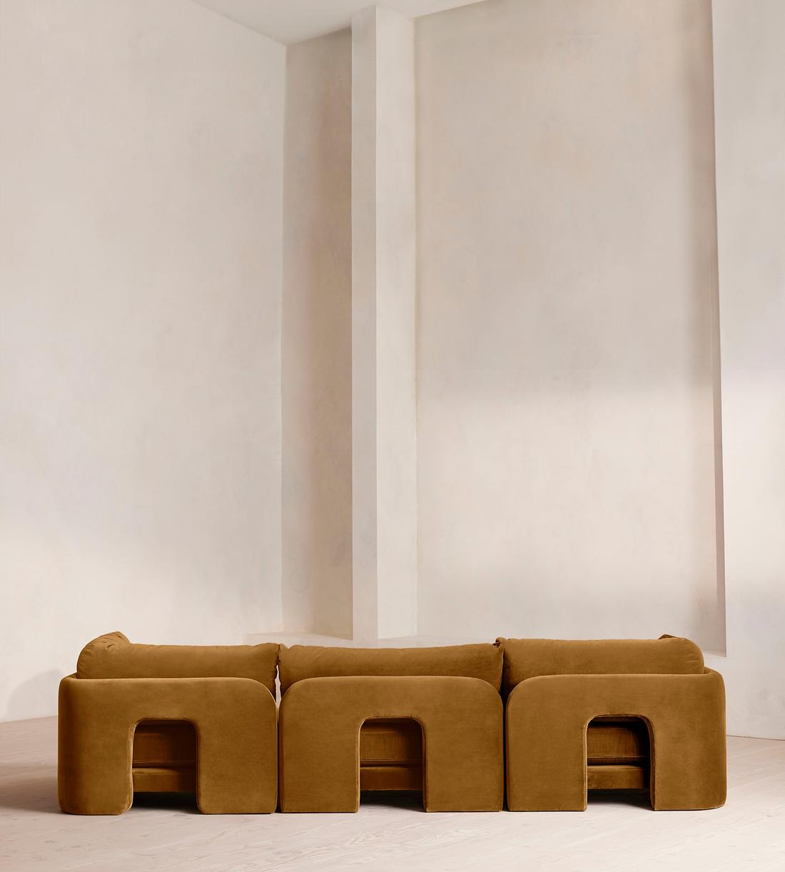 Odell Sectional Sofa - Four Seater - Velvet - Mustard - US - Images - Image 5