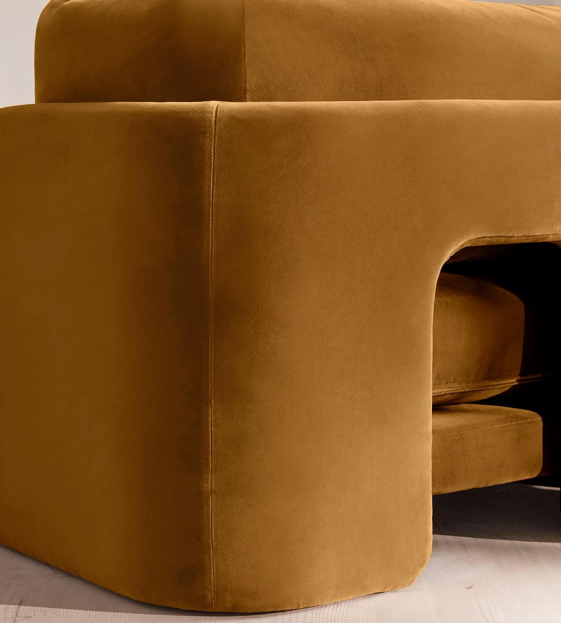Odell Deeper Sit Sectional Sofa - Four Seater - Velvet Mustard US - Images - Image 5