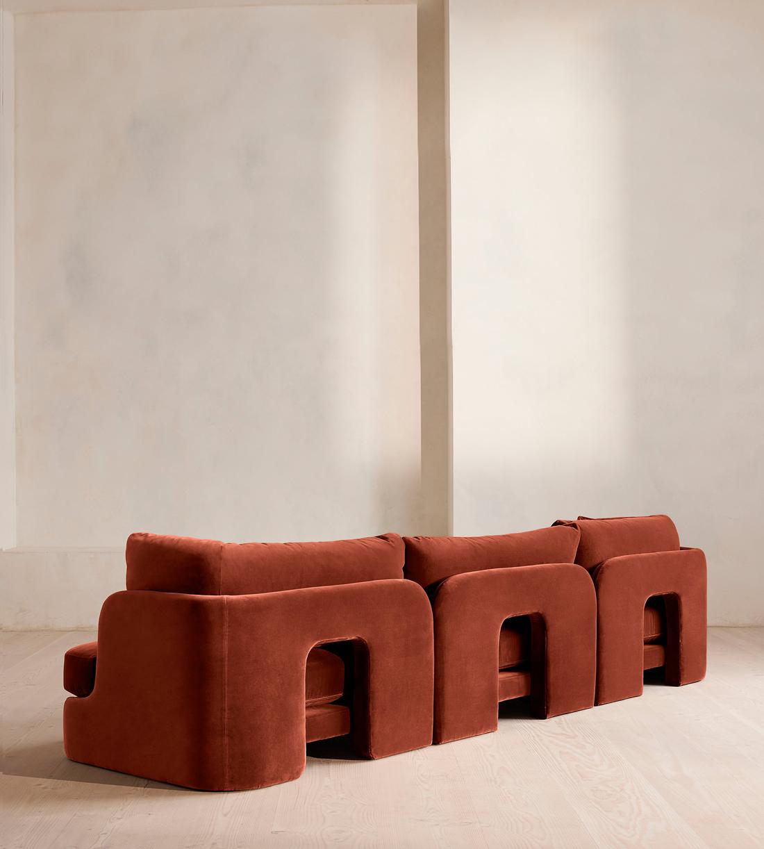 Odell Modular Sofa - Four Seater - Velvet - Rust - Images - Image 3
