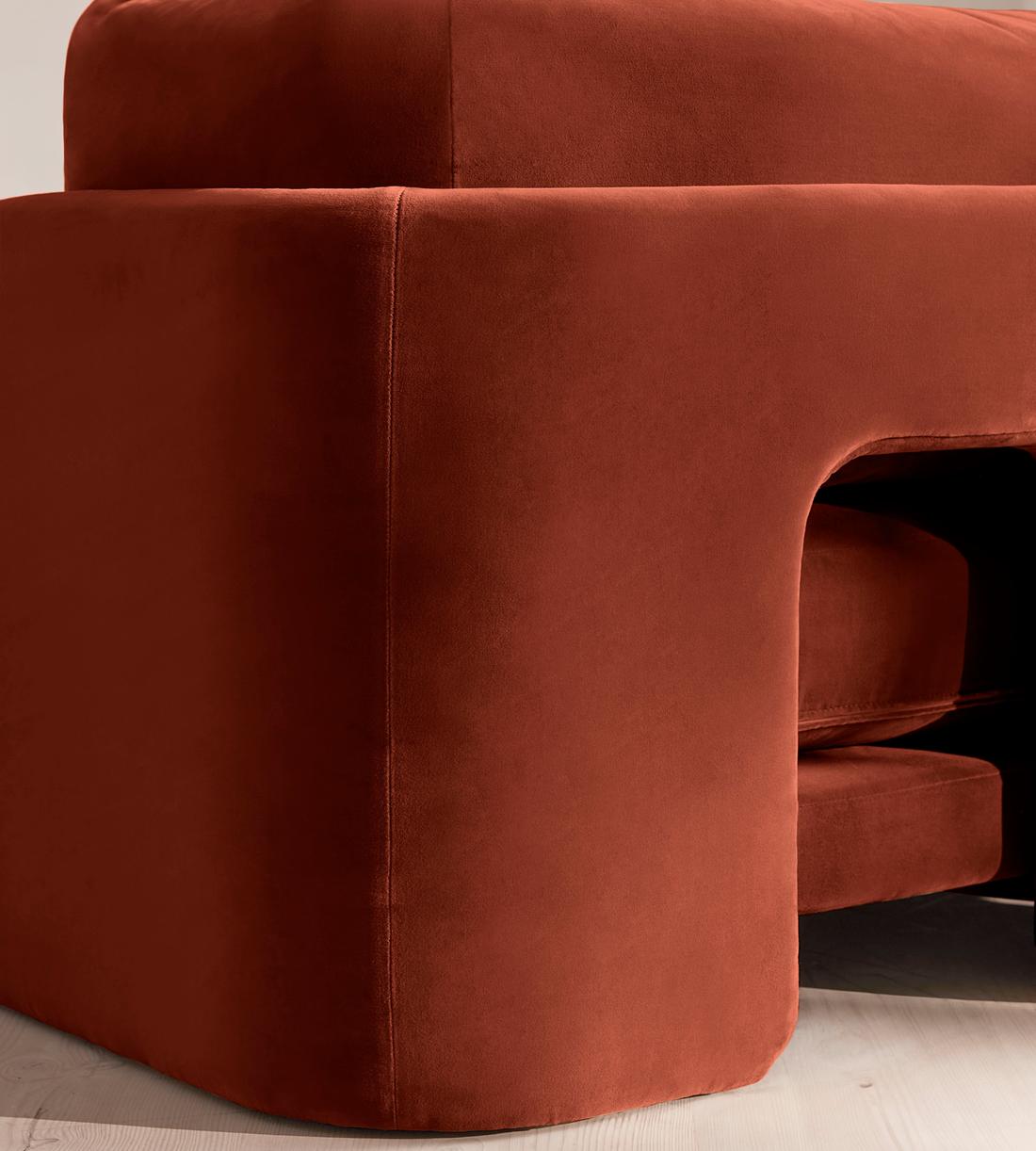 Odell Modular Sofa - Four Seater - Velvet - Rust - Images - Image 5