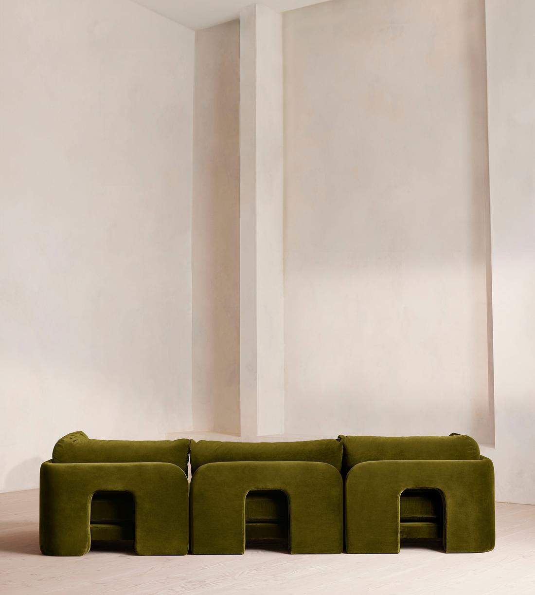 Odell Modular Sofa - Four Seater - Velvet - Olive - Images - Image 4