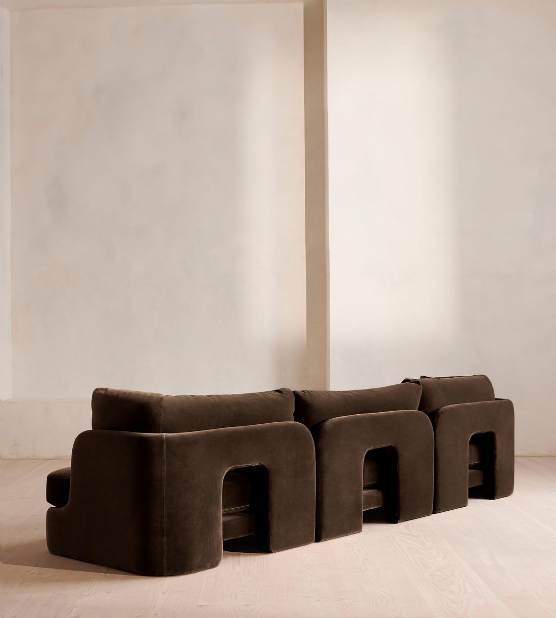 Odell Deeper Sit Modular Sofa - Four Seater - Velvet - Chocolate UK - Images - Image 3