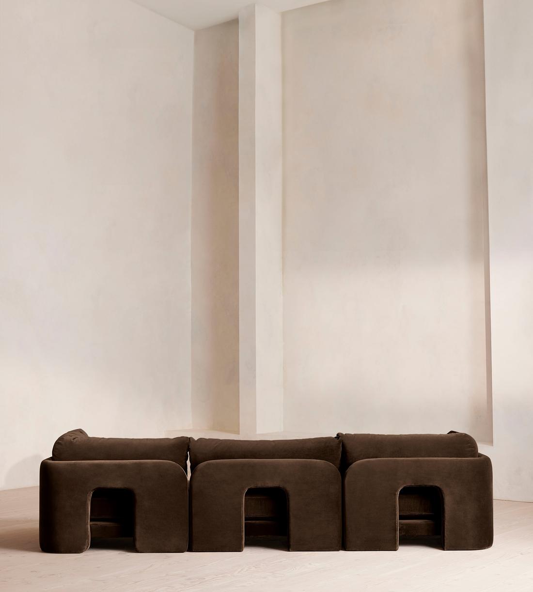 Odell Deeper Sit Modular Sofa - Four Seater - Velvet - Chocolate UK - Images - Image 4
