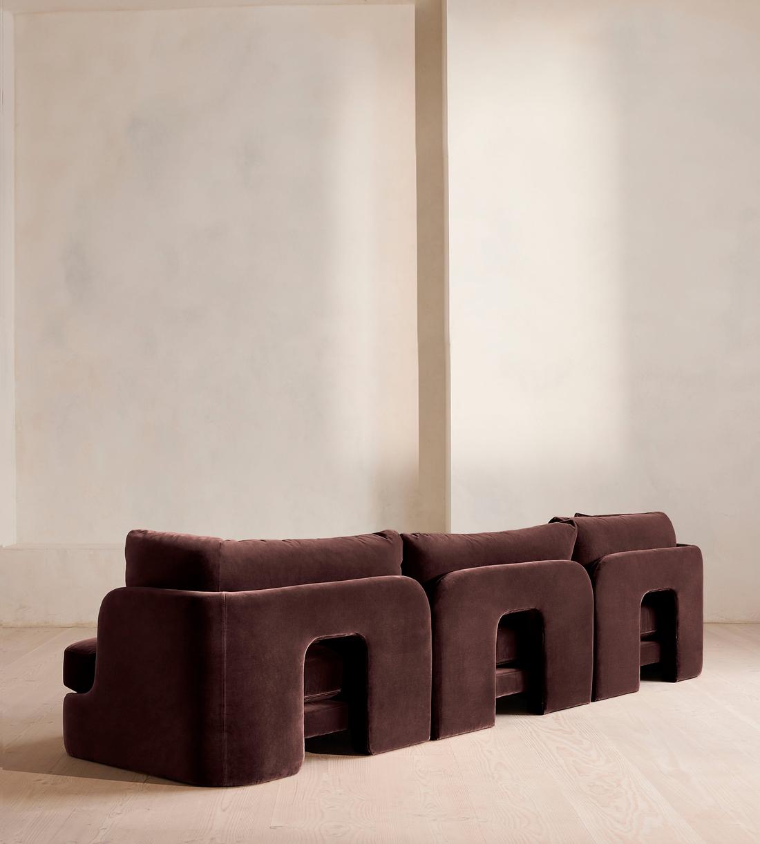 Odell Deeper Sit Modular Sofa - Four Seater - Velvet - Aubergine - UK - Images - Image 3