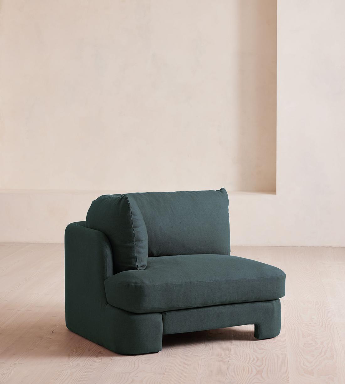 Odell Modular Sofa - Corner Module - Linen - Prussian Blue - Image 2