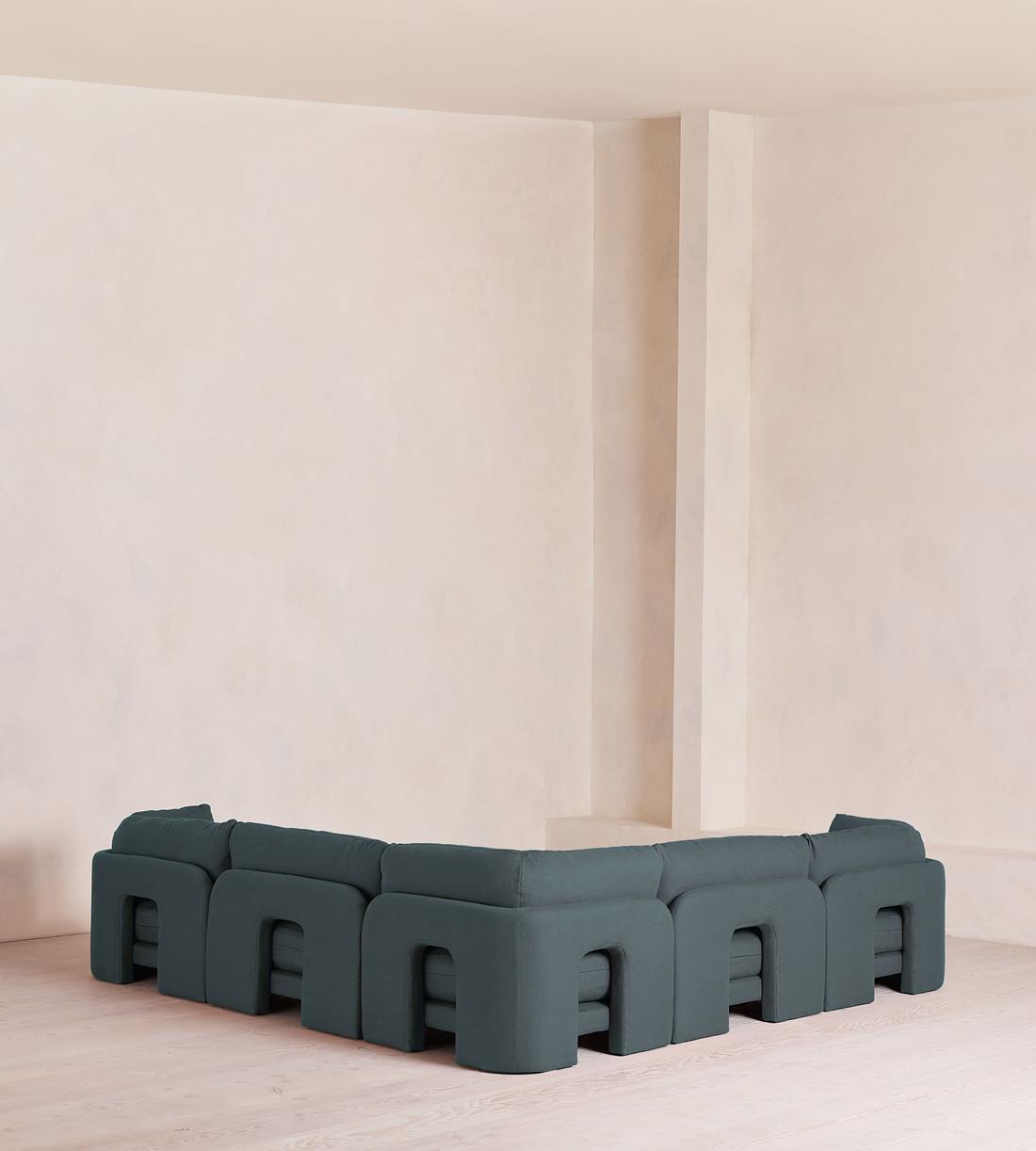 Odell Modular Sofa - Corner Sofa - Linen - Prussian Blue - Images - Image 3