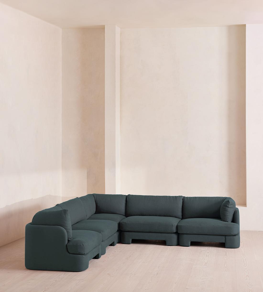 Odell Modular Sofa - Corner Sofa - Linen - Prussian Blue - Listing - Image 2