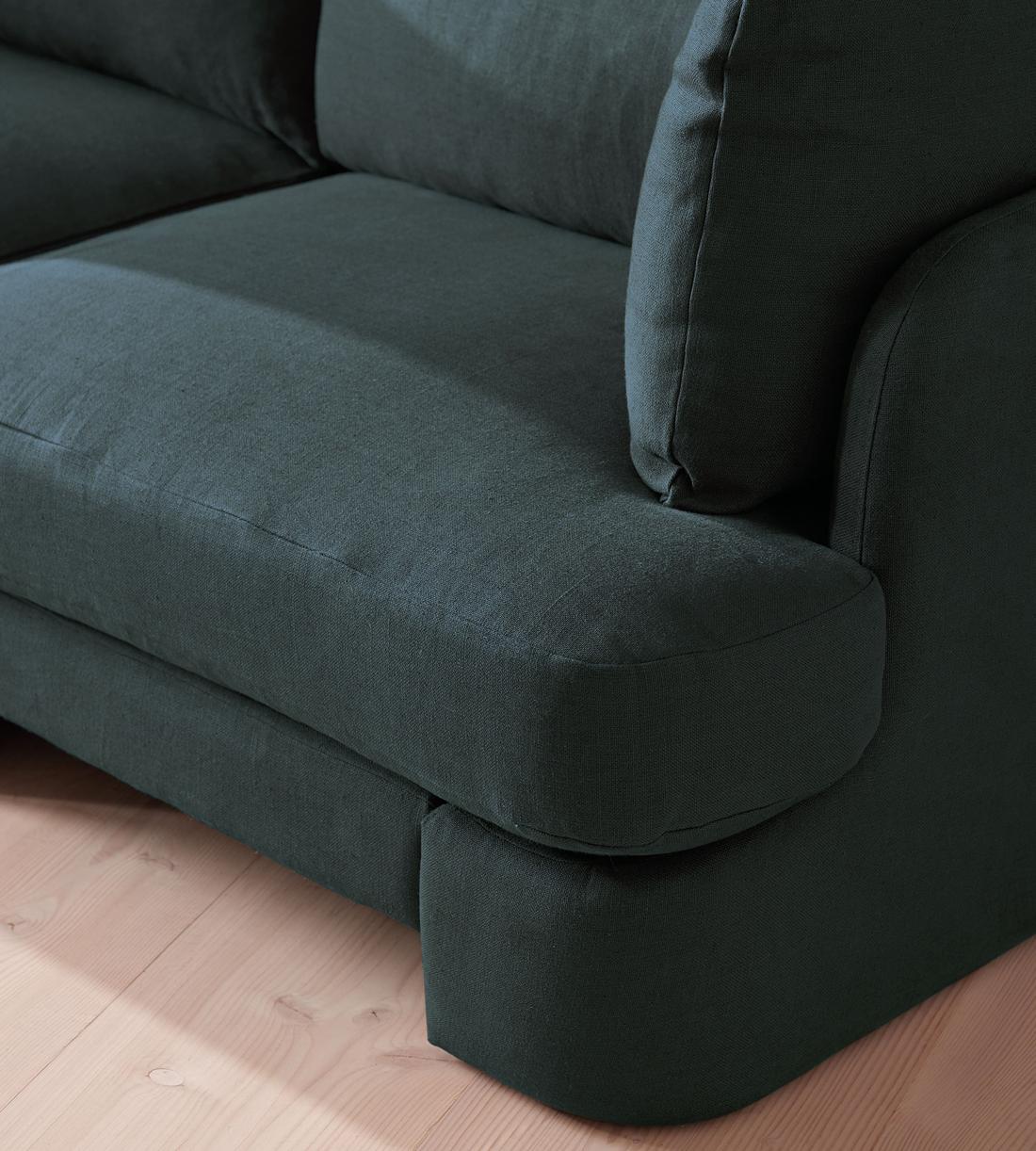 Odell Modular Sofa - Three Seater - Linen - Prussian Blue - Images - Image 5