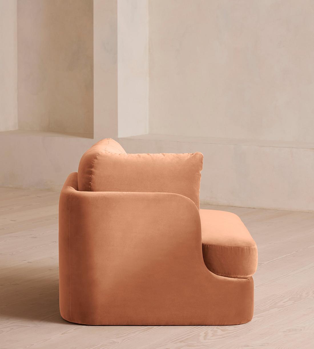 Odell Deeper Sit Modular Sofa - Armless Module - Antique Rose Velvet - Lifestyle - Image 9