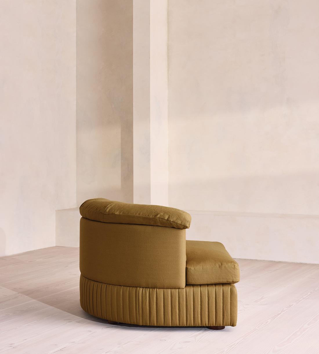 Oona Sectional Sofa - Right Arm Module - Linen - Ochre - US - Image 7