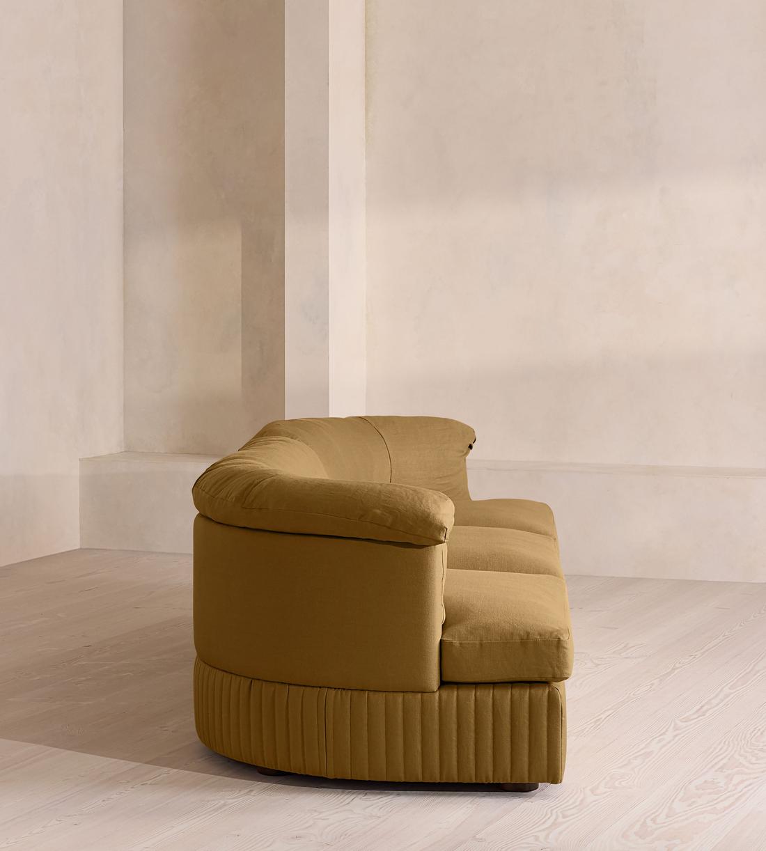 Oona Sectional Sofa - Four Seater - Linen - Ochre - US - Images - Image 3