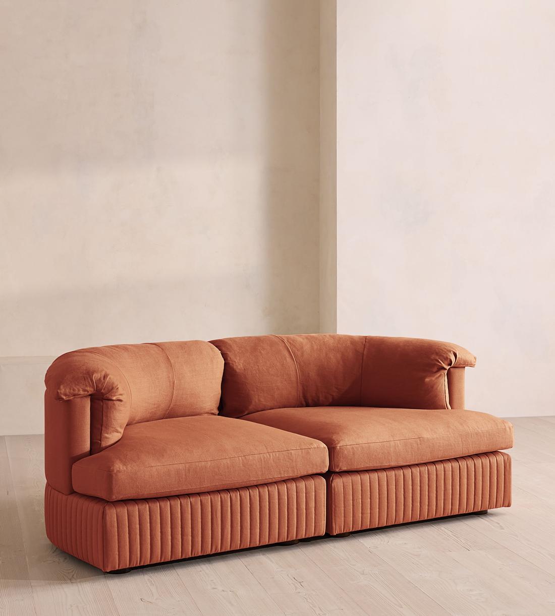 Oona Modular Sofa - Three Seater - Linen - Antique Rose - UK - Listing - Image 2