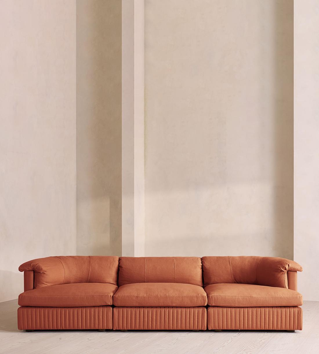 Oona Modular Sofa - Four Seater - Linen - Antique Rose - UK - Listing - Image 1