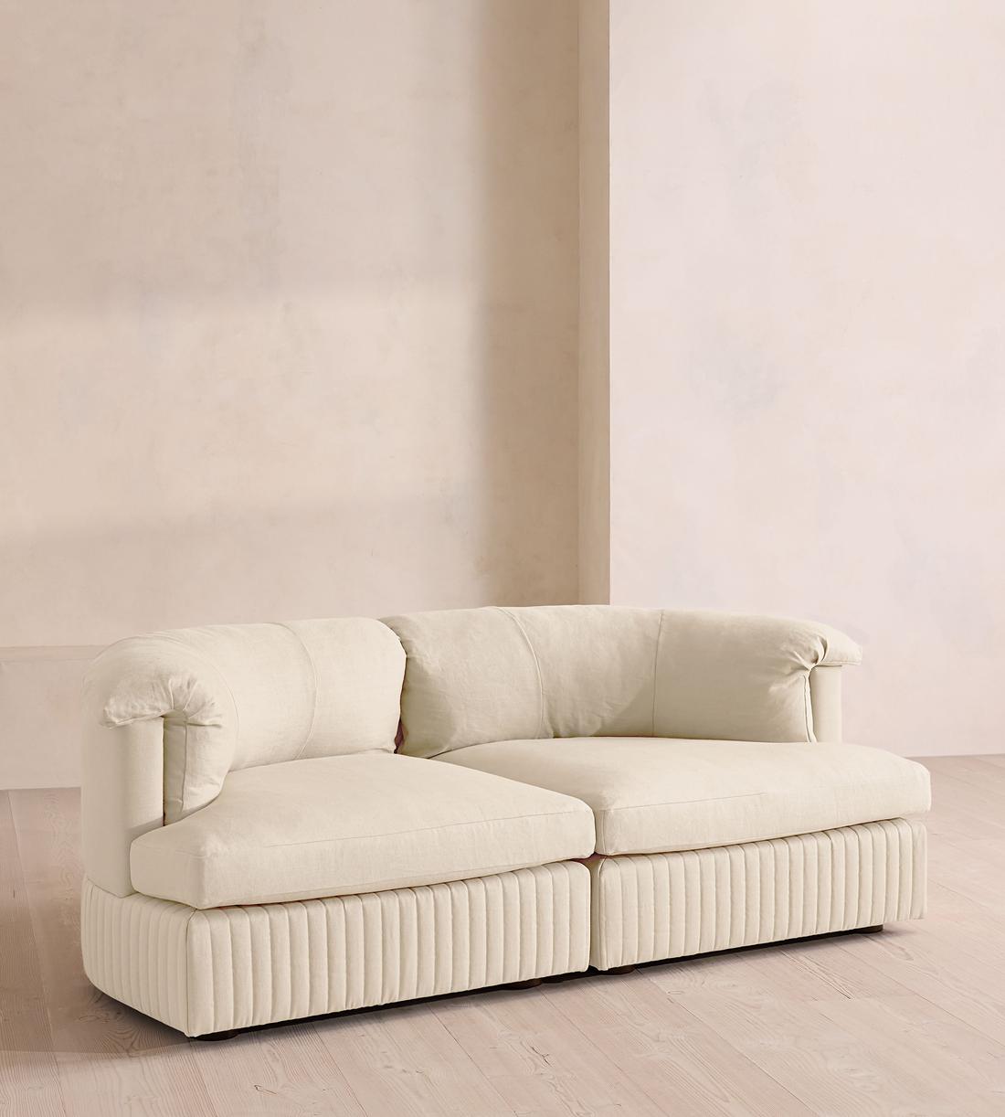 Oona Sectional Sofa - Three Seater - Linen - Bisque - US - Listing - Image 2