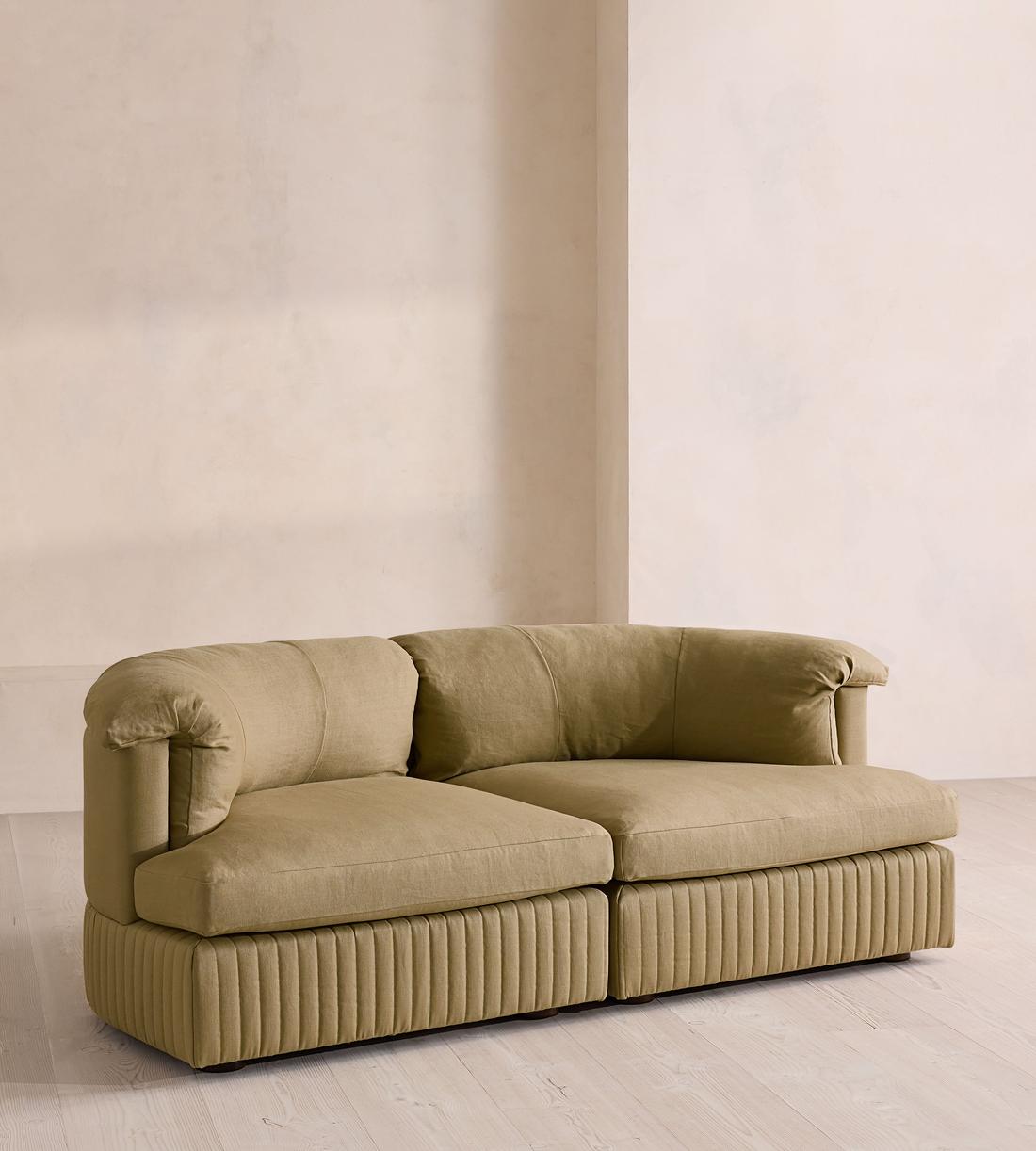 Oona Sectional Sofa - Three Seater - Linen - Wheat - US - Listing - Image 2