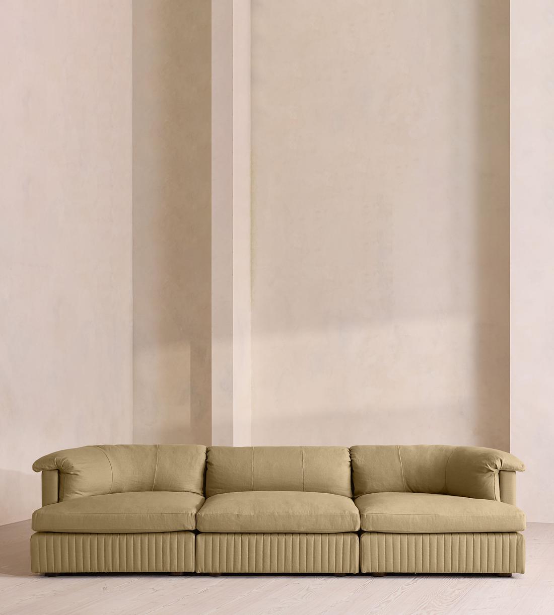 Oona Modular Sofa - Four Seater - Linen - Wheat - UK - Listing - Image 1