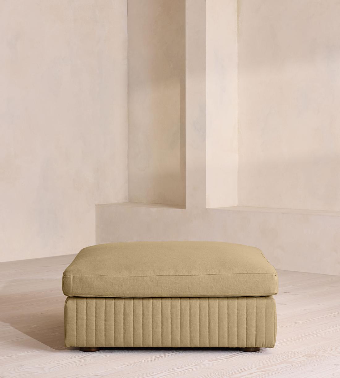 Oona Ottoman - Linen - Wheat - UK - Listing - Image 2