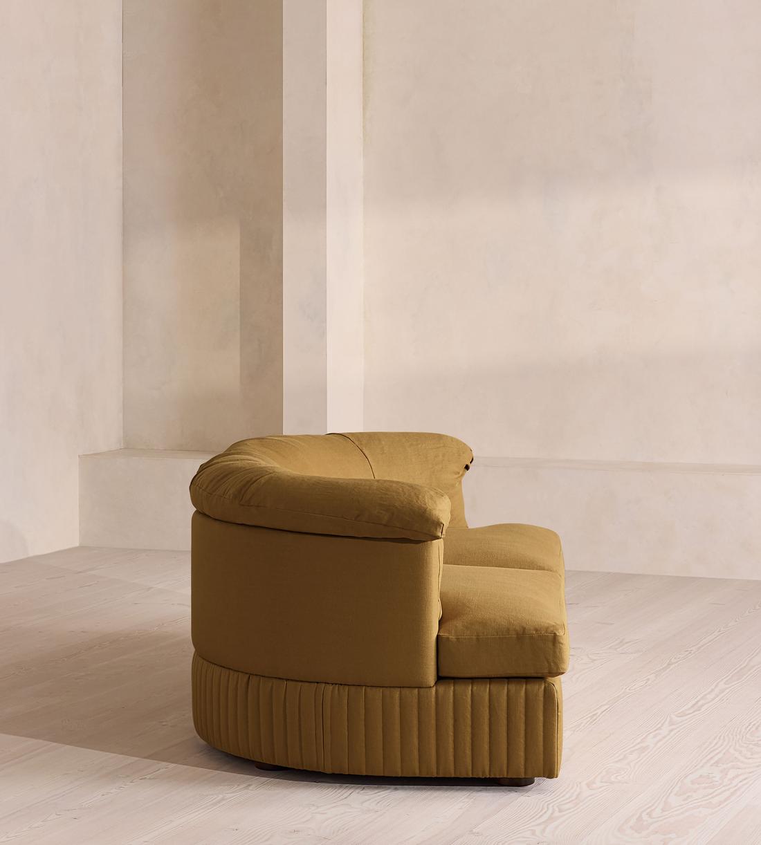 Oona Deep Sit Modular Sofa - Three Seater - Linen - Ochre - UK - Images - Image 3