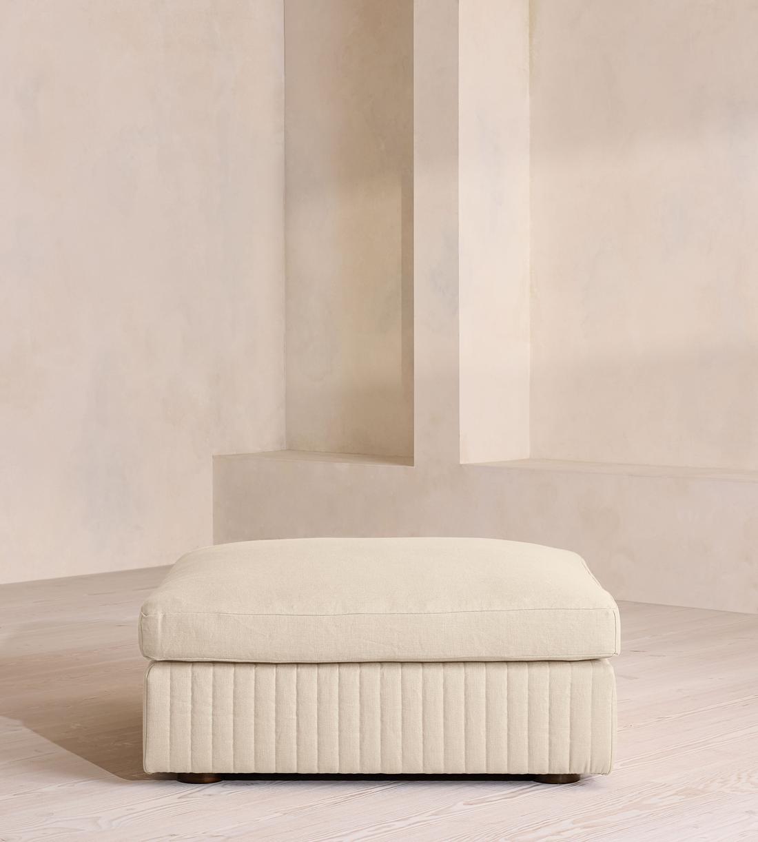 Oona Ottoman - Linen - Bisque - UK - Listing - Image 2