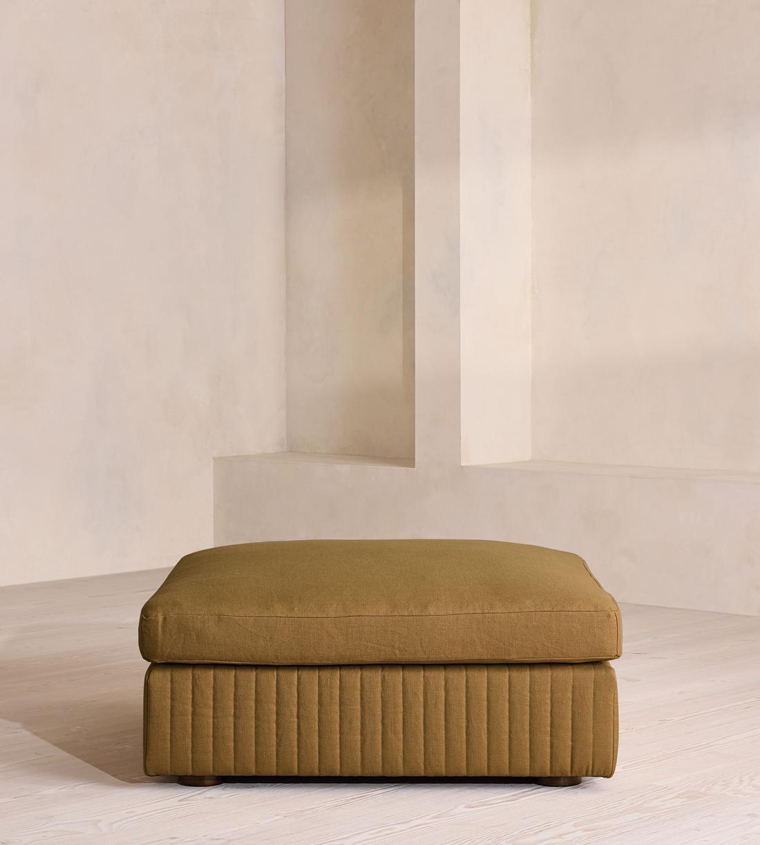 Oona Ottoman - Linen - Ochre - UK - Listing - Image 2