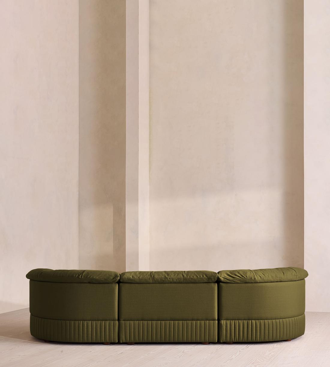 Oona Sectional Sofa - Four Seater - Linen - Olive - US - Images - Image 4
