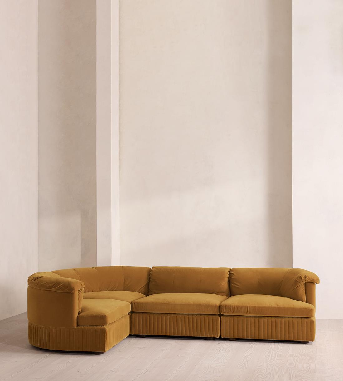 Oona Modular Sofa - L-Shape Sofa - Velvet Mustard UK - Listing - Image 2